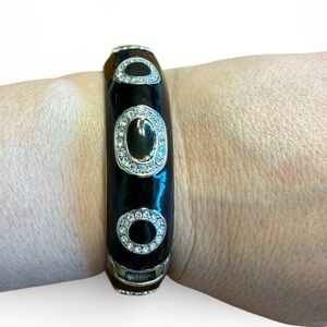 Lia Sophia Black Enamel Rhinestone “Surreal” Bracelet